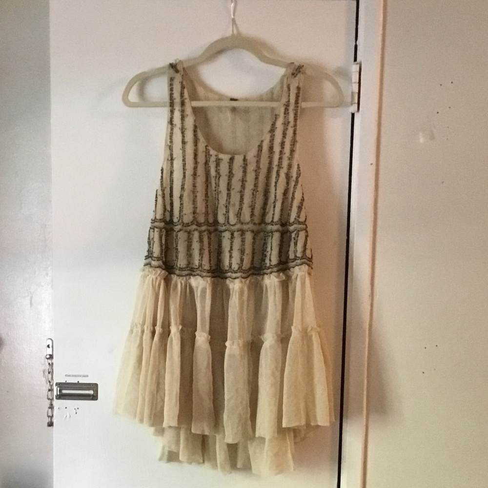 Beaded Free People Swing Tunic Size Small
